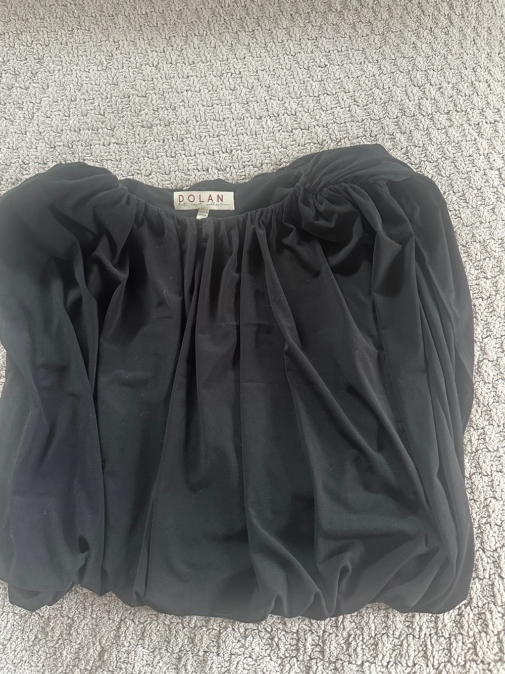 dolan Black Gathered Chiffon Blouse
